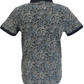 Lambretta Navy Blue/Grey Paisley Print Polo Shirts