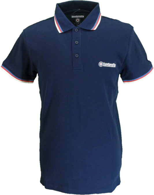 Lambretta Navy/Blue/Red/Jet Retro Target Logo 100% Cotton Polo Shirts