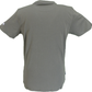 A short-sleeve crewneck t-shirt in a solid gray color, shown from the back on a plain white background.