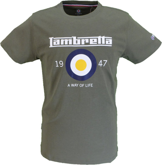 Lambretta Mens Khaki Green Classic Target T Shirt