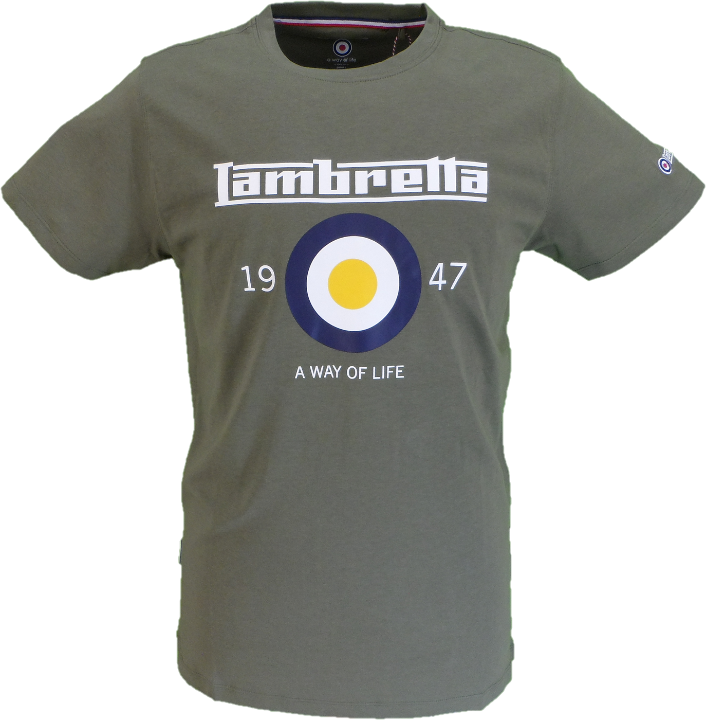 Lambretta Mens Khaki Green Classic Target T Shirt