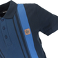 Lambretta Navy Ocean Retro Striped Polo Shirts