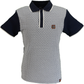 Trojan Mens Navy Motif Jacquard Panel Polo Shirt