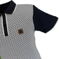Trojan Mens Navy Motif Jacquard Panel Polo Shirt