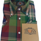 Trojan Mens Army Green Large Tartan Check Short Sleeved Shirts and Pocket Square