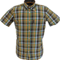 Trojan Mens Chocolate Multi-Check Check Short Sleeved Shirts and Pocket Square