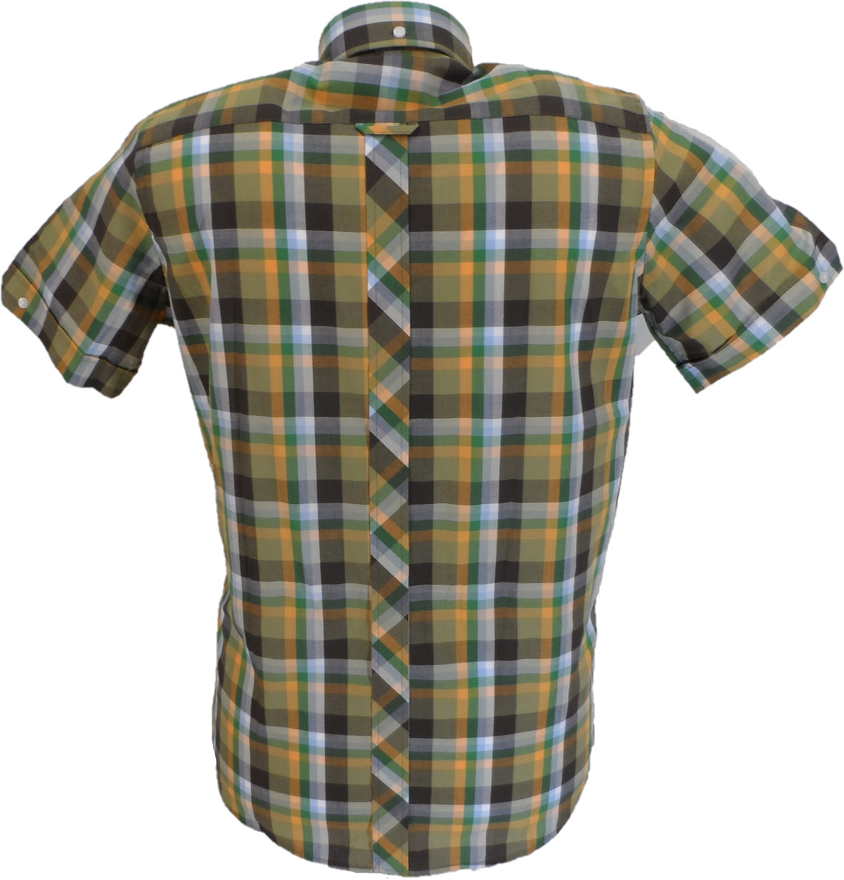 Trojan Mens Chocolate Multi-Check Check Short Sleeved Shirts and Pocket Square