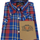Trojan Mens Cobalt Multi Check Short Sleeved Shirts and Pocket Square