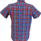 Trojan Mens Cobalt Multi Check Short Sleeved Shirts and Pocket Square