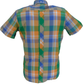 Trojan Mens Green Large Tartan Check Short Sleeved Shirts and Pocket Square