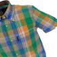 Trojan Mens Green Large Tartan Check Short Sleeved Shirts and Pocket Square