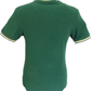 Trojan Mens Green Retro Print Ringer T Shirt