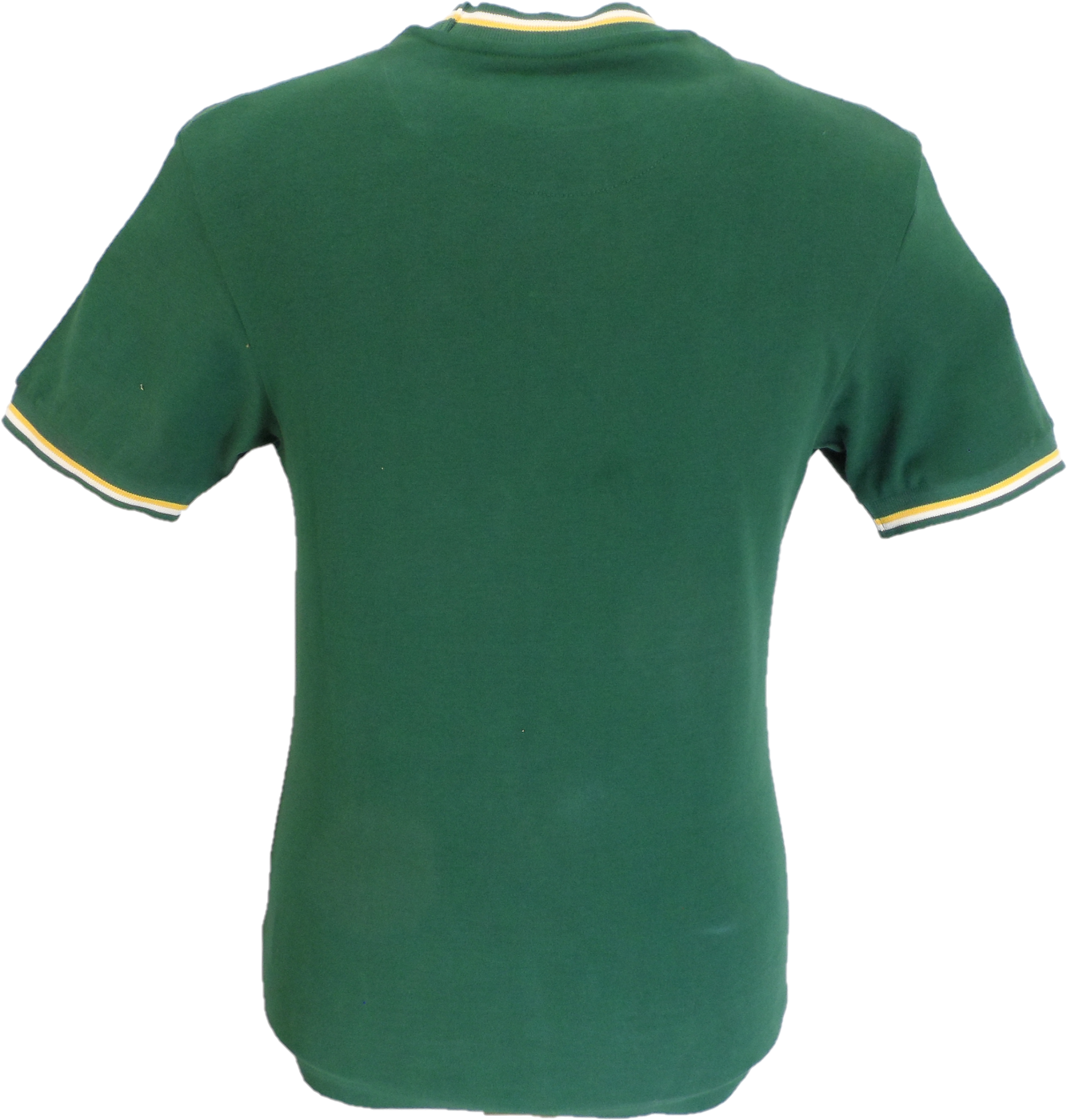 Trojan Mens Green Retro Print Ringer T Shirt
