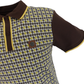 Trojan Mens Brown Retro Houndstooth Polo Shirt