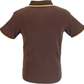 Trojan Mens Brown Retro Houndstooth Polo Shirt