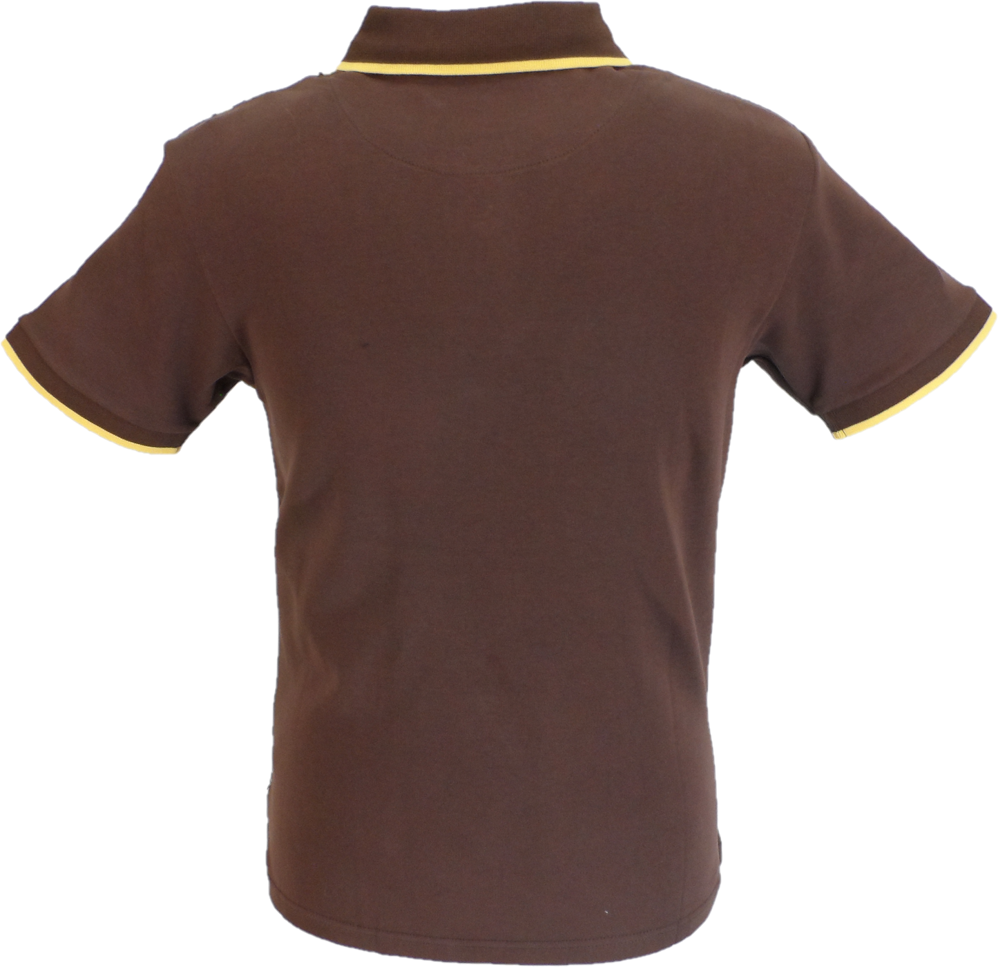 Trojan Mens Brown Retro Houndstooth Polo Shirt
