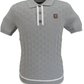Trojan Mens Grey Self-Check Fine Gauge Polo Shirt