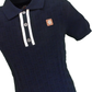 Trojan Mens Navy Blue Self-Check Fine Gauge Polo Shirt