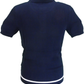Trojan Mens Navy Blue Self-Check Fine Gauge Polo Shirt