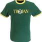 Trojan Mens Green Rasta Logo 100% Cotton Peach T-Shirt