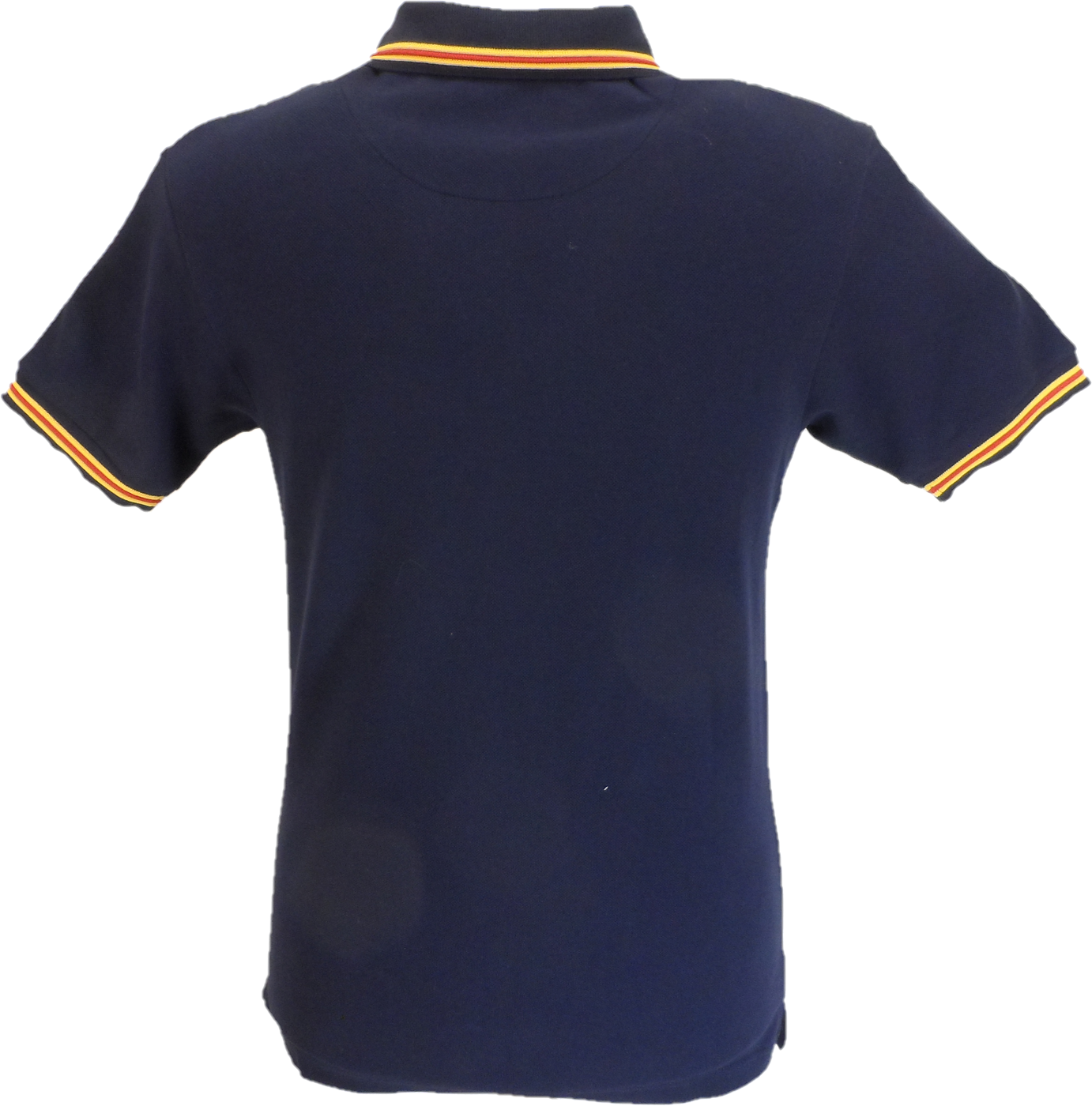 Trojan Mens Navy Blue Old School Pique Tipped Polo Shirt
