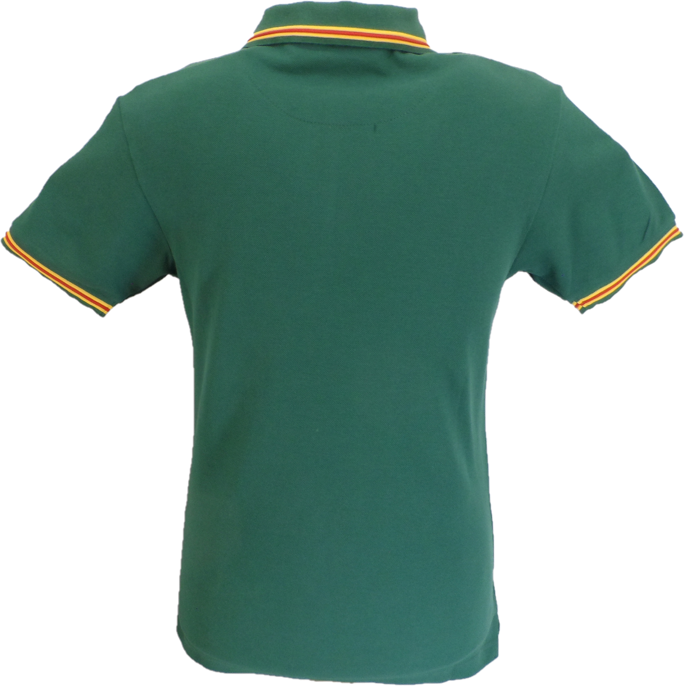 Trojan Mens Green Old School Pique Tipped Polo Shirt