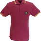 Trojan Mens Port Red Old School Pique Tipped Polo Shirt