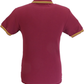 Trojan Mens Port Red Old School Pique Tipped Polo Shirt