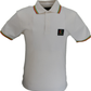 Trojan Mens Cream Rasta Flag Badge Twin Tipped Polo Shirt