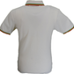 Trojan Mens Cream Rasta Flag Badge Twin Tipped Polo Shirt