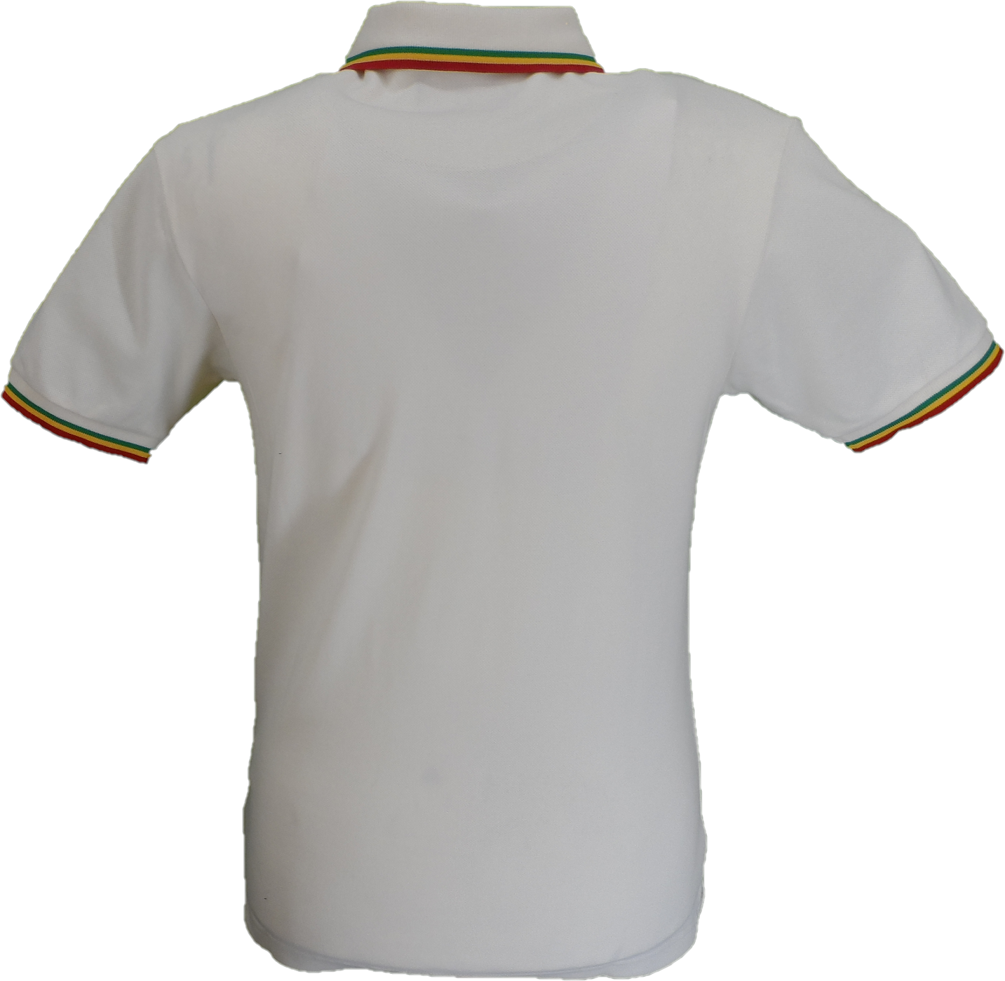 Trojan Mens Cream Rasta Flag Badge Twin Tipped Polo Shirt