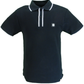 Trojan Mens Black Ottoman Rib Tipped Polo Shirt