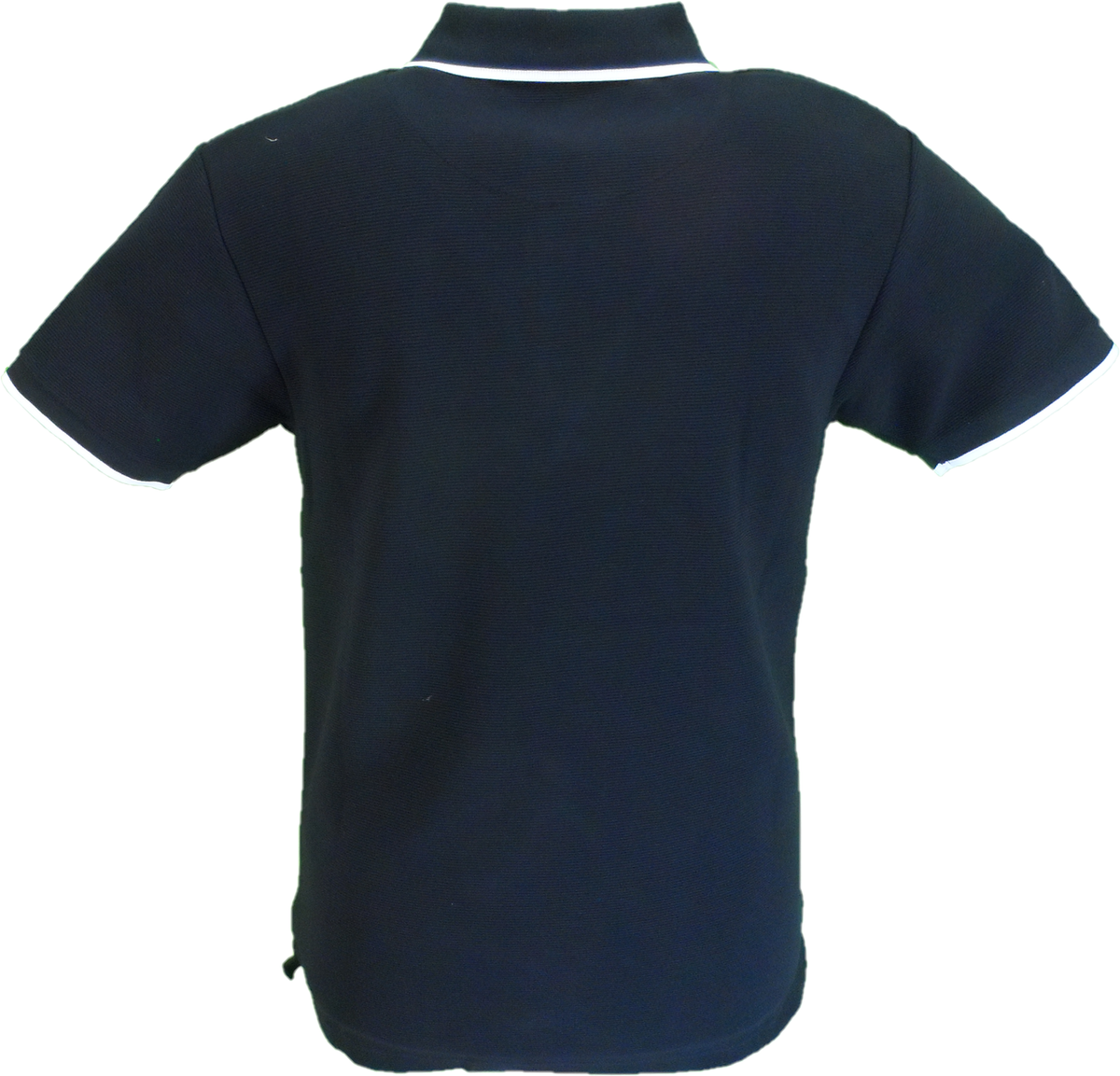 Trojan Mens Black Ottoman Rib Tipped Polo Shirt