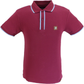 Trojan Mens Port Red Ottoman Rib Tipped Polo Shirt
