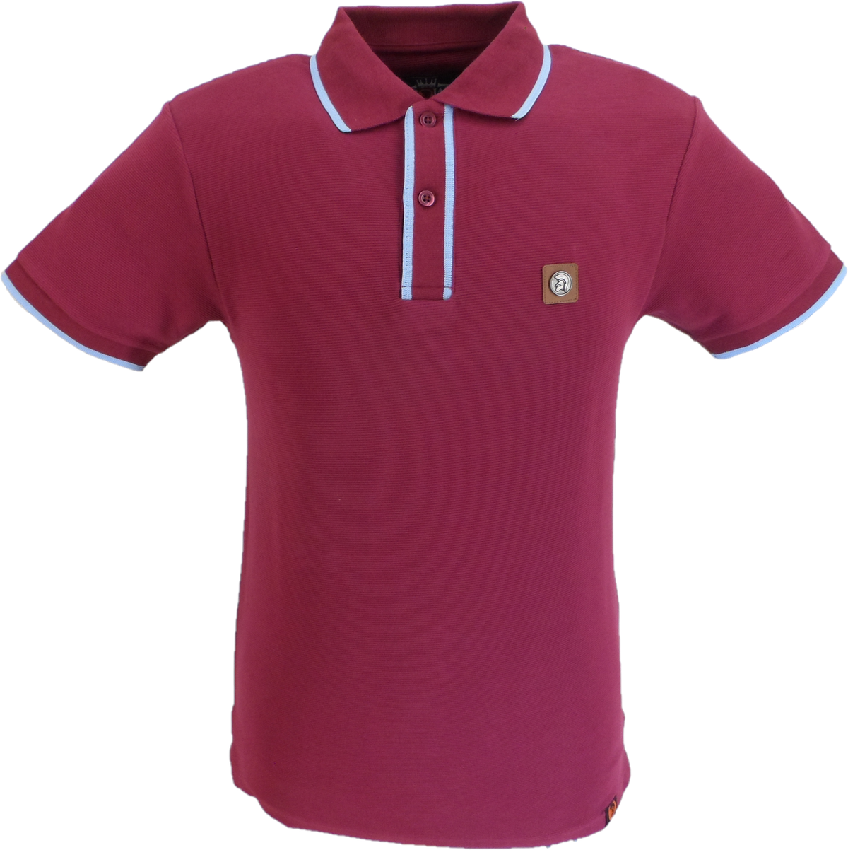 Trojan Mens Port Red Ottoman Rib Tipped Polo Shirt