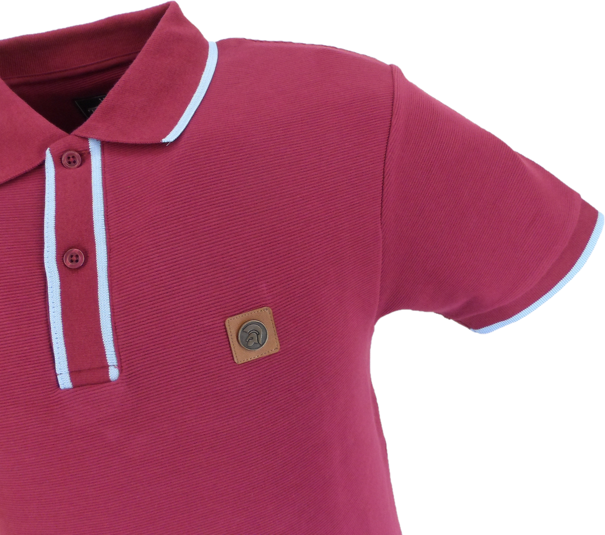 Trojan Mens Port Red Ottoman Rib Tipped Polo Shirt