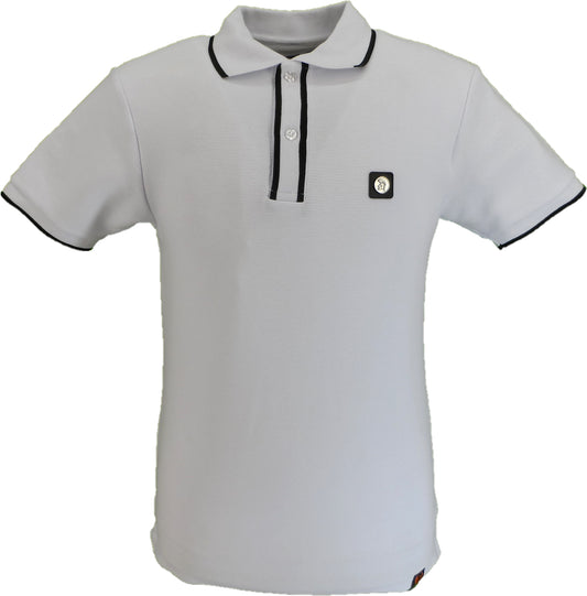 Trojan Mens White Ottoman Rib Tipped Polo Shirt