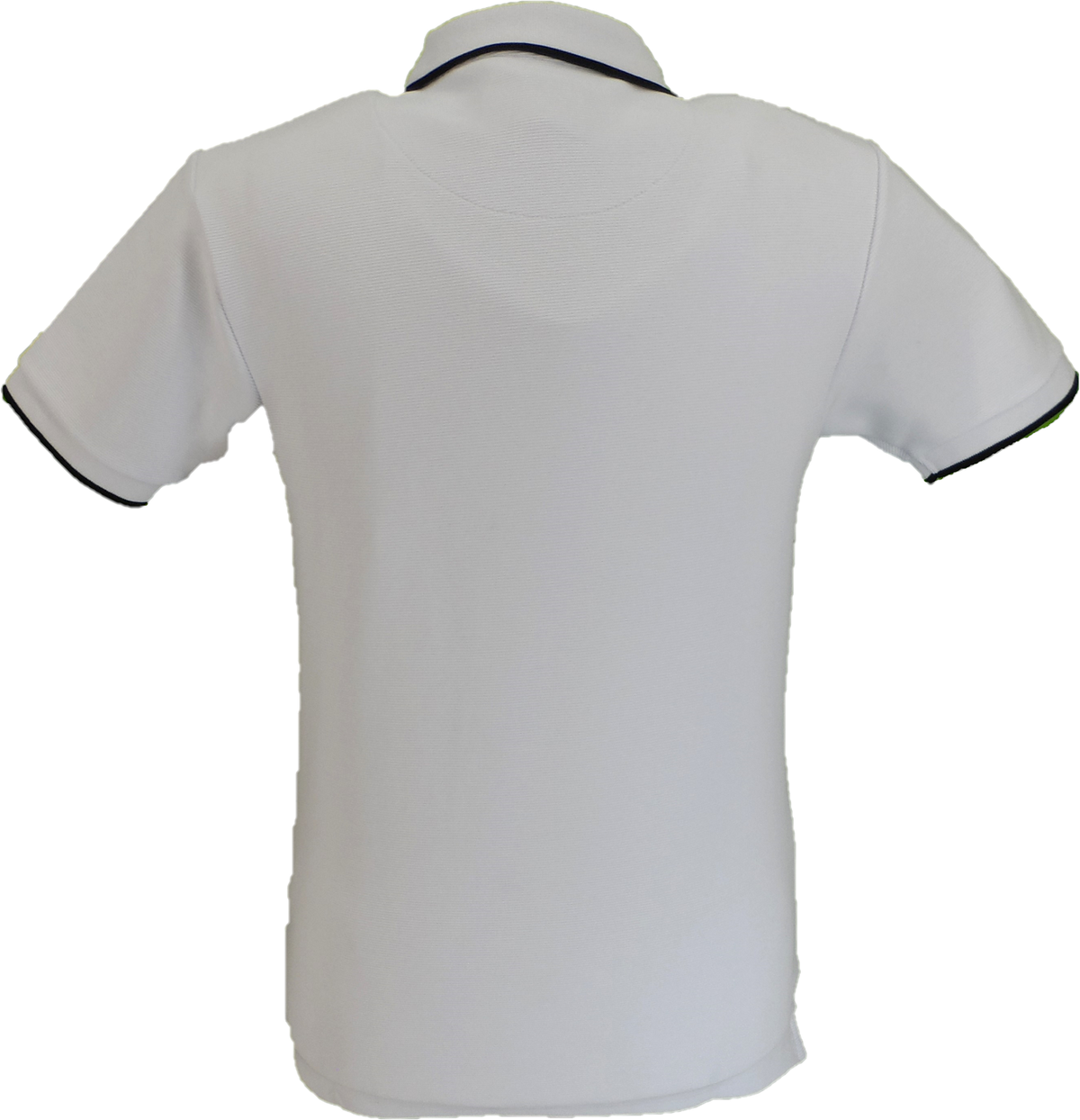 Trojan Mens White Ottoman Rib Tipped Polo Shirt