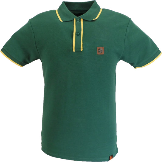 Trojan Mens Green Ottoman Rib Tipped Polo Shirt