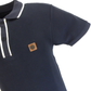 Trojan Mens Navy Blue Ottoman Rib Tipped Polo Shirt