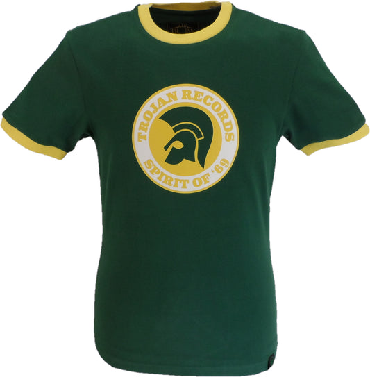 Trojan Mens Green Spirit of 69 100% Cotton Peach T-Shirt