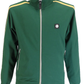 Trojan Mens Green Twin Stripe Contrast Zip Track Tops