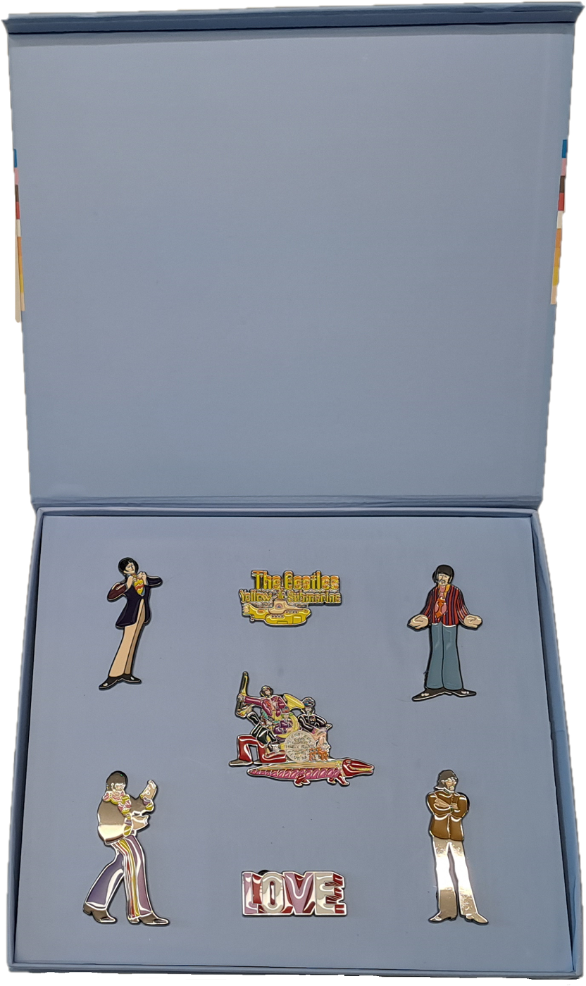 Official licensed The Beatles Yellow Submarine Metal Pin Badge Set