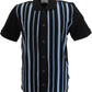Ben Sherman Mens Black Striped Button Through Polo Cardigan