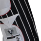 Mens Classic Retro Black/White Striped Boating Blazer Jacket