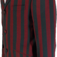 Mens Classic Retro Burgundy/Grey Striped Boating Blazer Jacket