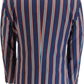 Mens Classic Retro Navy Blue Striped Boating Blazer Jacket