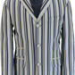 Mens Classic Retro Sky Blue Striped Boating Blazer Jacket