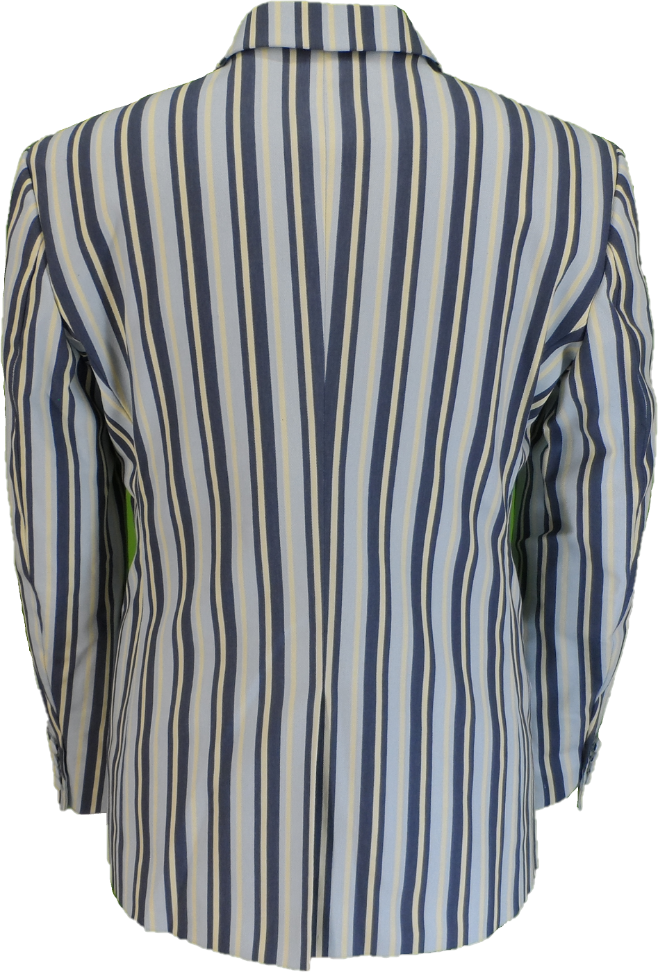 Mens Classic Retro Sky Blue Striped Boating Blazer Jacket