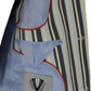Mens Classic Retro Sky Blue Striped Boating Blazer Jacket